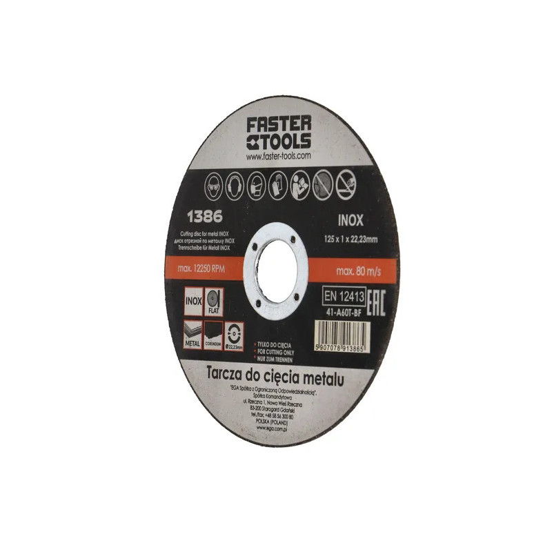 FASTER TOOLS Tracza do cięcia metalu INOX  125 mm x 1 mm