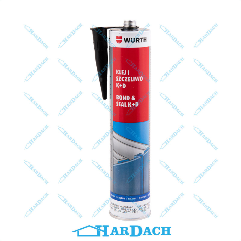WURTH KLEJ+SZCZELIWO CZARNE 300ml