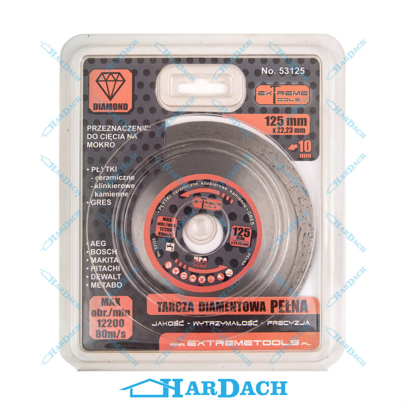 Tarcza Diamentowa PEŁNA 125 mm (53125)